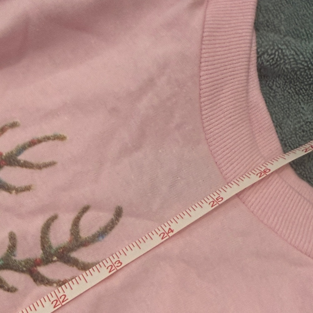 Christmas Pickle Pink Long Sleeve T-shirt size M - Picture 5 of 5